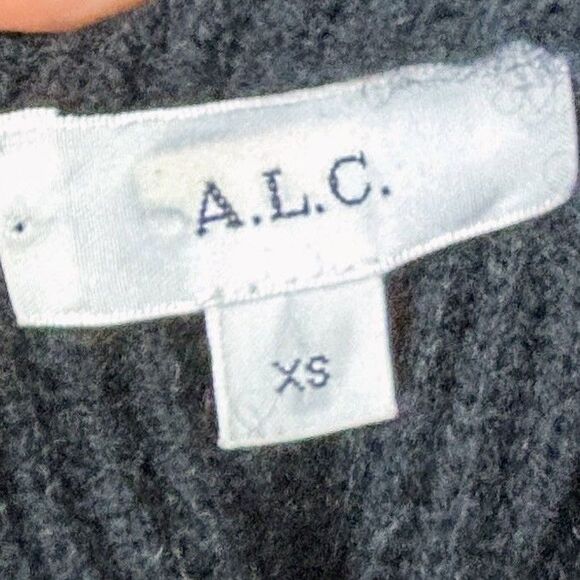 A.L.C. Maura Sweater Statement Puff Shoulder Black Ribbed Turtleneck Cashmere XS - Picture 11 of 13